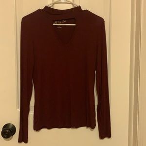 Brand The Cozy Tee, size small, color dark red